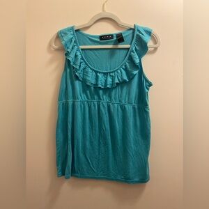 Turquoise Ruffle Tank